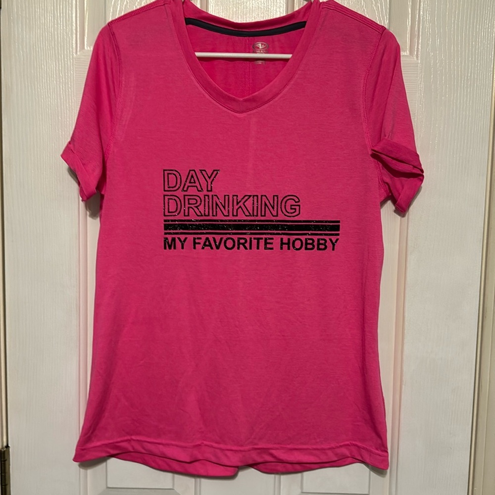 Athletic ladies hot pink shirt, size medium